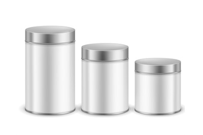 Tin can container metal. Packaging dry products cylinder boxes with ca