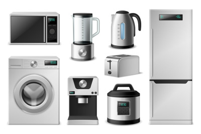 Kitchen appliance. Realistic electronic household equipment, 3D domest