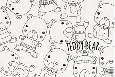 Teddy bear SVG Digital Stamps | Set of 16