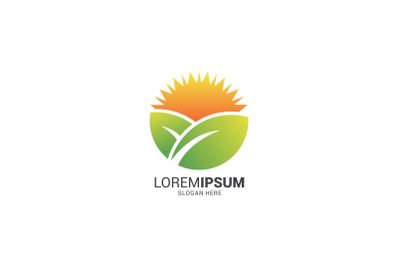 Eco Leaf Sun Logo