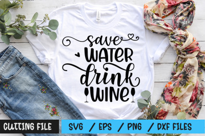 save water drink wine svg