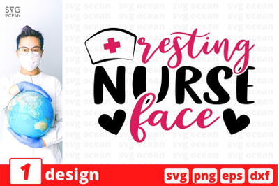 Resting nurse face SVG Cut File