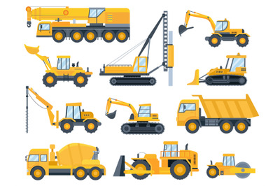 Construction machines. Heavy machinery for build, excavator, bulldozer