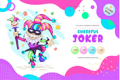 Cheerful cartoon joker