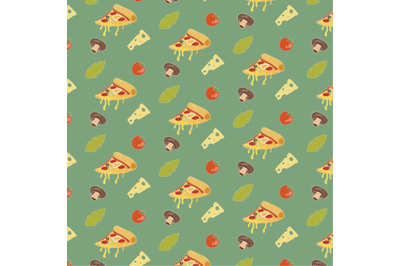 Seamless pattern wrapaper with slice pizza for pizzeria