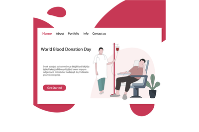 World blood donation day landing page website