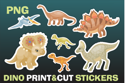 Dino printable stickers PNG