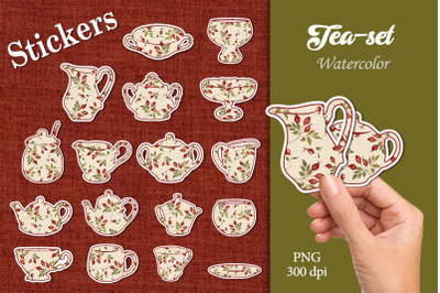 Tea set stickers.