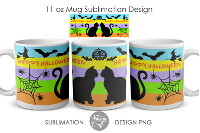 11 oz mug template&2C; Halloween mug