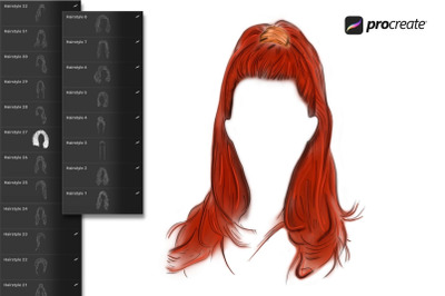 Hairstyles Procreate Stamps