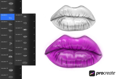 Lips Procreate Stamps