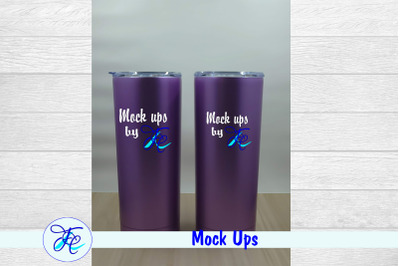 2 Skinny Purple Tumbler Mock Ups