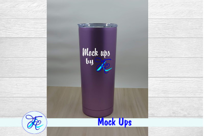 20oz Purple Skinny Tumbler Mock Up