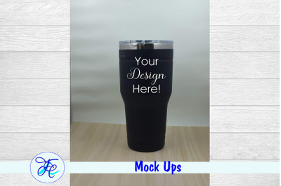 30oz Black Tumbler Mock Up