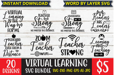 Virtual Learning SVG Bundle, SVG files for Cricut, svg designs