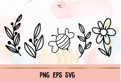 leaf and bee svg