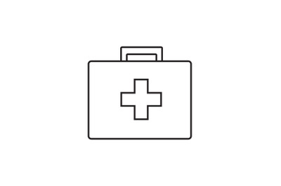 Medical Icon with Medicine Box Line