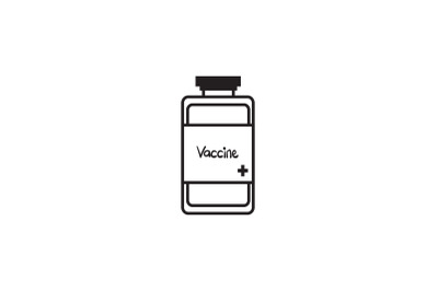 Medical Icon with Vaccine Bottle Line