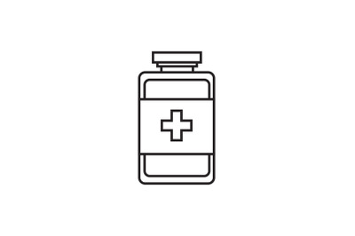 Medical Icon with Medicine Bottle Line