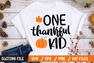 One thankful kid svg