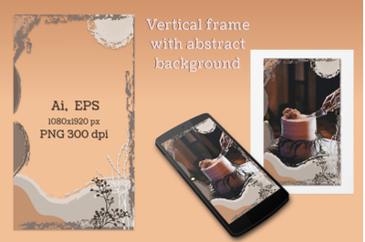 Vertical frame with abstract background