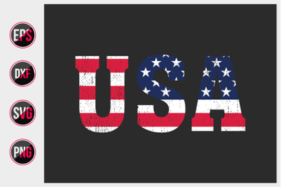 USA - Retro American Flag Stars - T shirt design