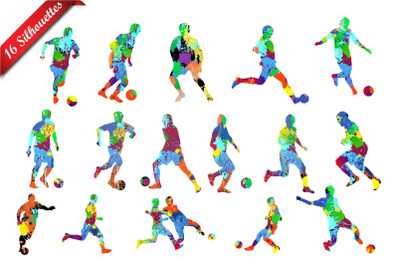 Soccer (Football) Player Silhouette Set