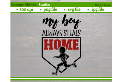 baseball design | my boy steals home