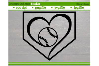 baseball heart in home plate