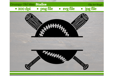 baseball and bat monogram design