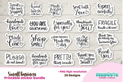 Packaging and Small Business Sticker Bundle Printable