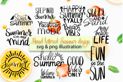 Hand lettered Summer design