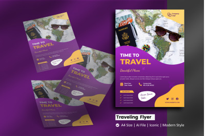 Tropical Traveling Flyer Brochure Template