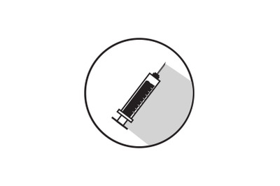 Medical Icon with Syringe isolated Outline