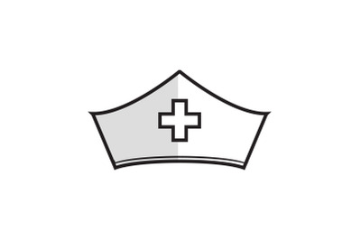 Medical Icon with Nurse Hat Outline