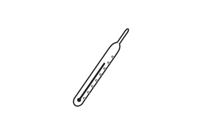 Medical Icon with Thermometer Outline