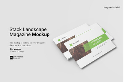 Stack Landscaped Magazine Mockup