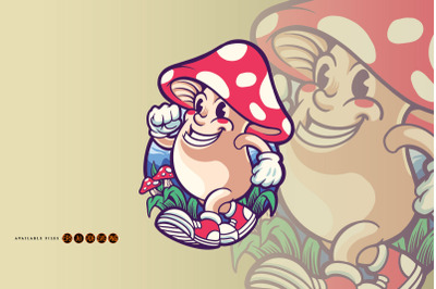 Happy and always smiling magic mushroom SVG