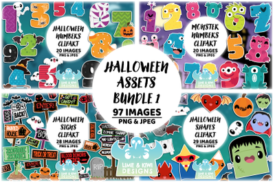 Halloween Assets Clipart Bundle 1 - Lime and Kiwi Designs