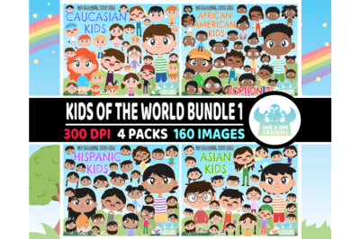 Kids of the World Clipart Bundle 1 - Lime and Kiwi Designs
