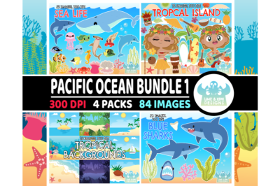 Pacific Ocean Clipart Bundle 1 - Lime and Kiwi Designs