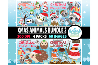 Christmas Animals Clipart Bundle 2 - Lime and Kiwi Designs