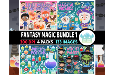 Fantasy Magic Clipart Bundle 1 - Lime and Kiwi Designs