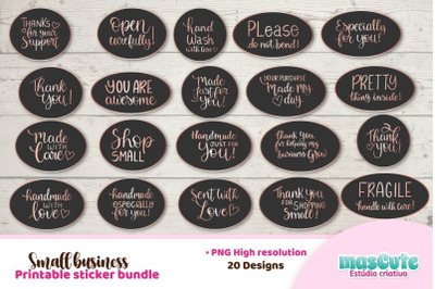 Packaging and Small Business Sticker Bundle Printable