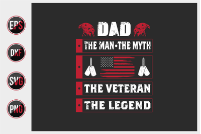 veteran dad typographic quotes design