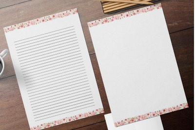 Pink Flowers Journaling Papers