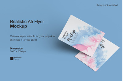 Realistic A5 Flyer Mockup