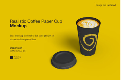 Realistic Coffee Paper Cup Mockup