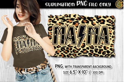 MA MA Flash on Leopard Pattern Template Sublimation PNG Clipart