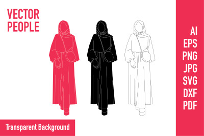 Vector illustration of muslim woman
